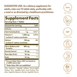 Solgar Ester-C Plus 1000 mg, etiqueta clara para dosis diaria.