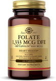 Solgar Folato 1,333 mcg botella frente para apoyo diario del bienestar.