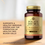 Metafolin bioactivo, forma activa de folato en Solgar Folato 1000 mcg