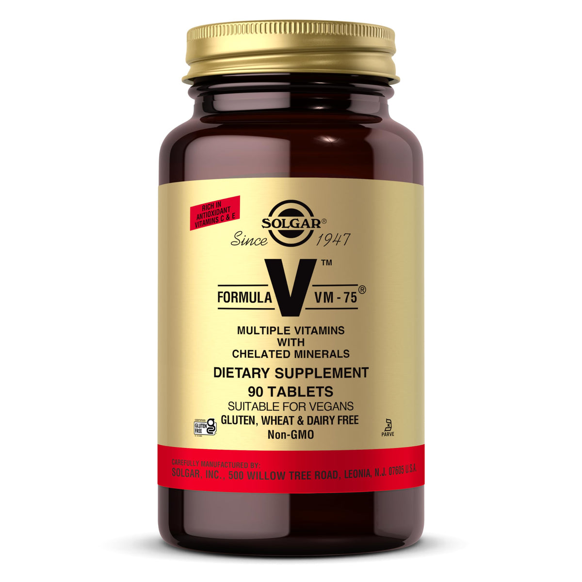 Solgar Formula VM-75 envase de 90 tabletas para apoyo diario de nutrientes