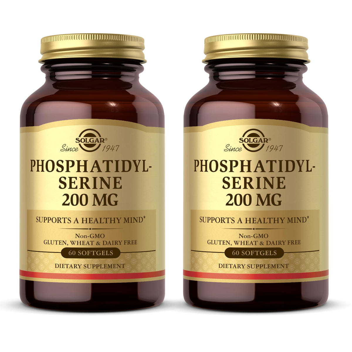 Solgar Fosfatidilserina 200 mg softgels en botella para soporte cerebral diario