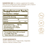 Solgar Fosfatidilserina 200 mg softgels, etiqueta frontal para identificar la fórmula
