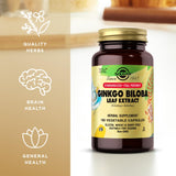 Solgar Extracto de Ginkgo Biloba, cápsulas en mano, fácil de tomar en la rutina.