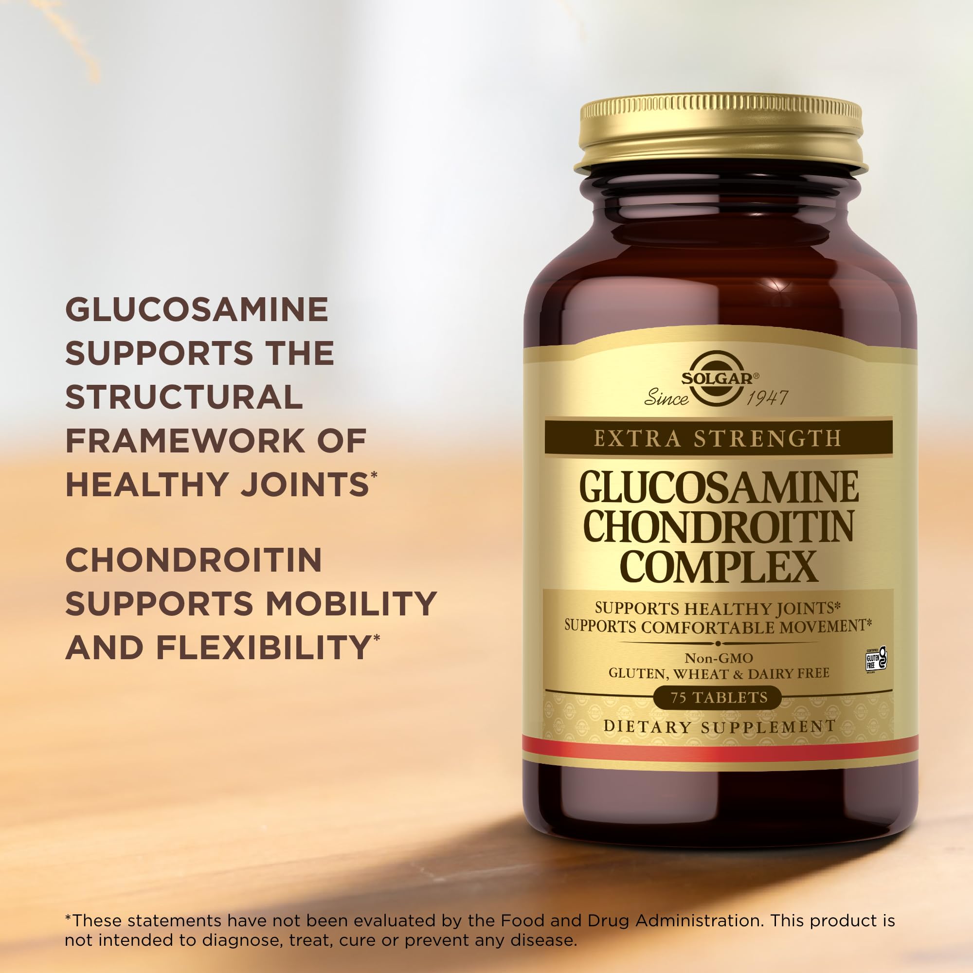 Solgar Glucosamina Condroitina, modo de uso diario, apoyo a la flexibilidad.