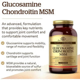 Solgar glucosamina-condroitina MSM, tabletas en detalle, promueven movilidad y flexibilidad