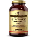 Solgar glucosamina-condroitina MSM, empaque visible, apoyo a articulaciones saludables