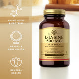Solgar L-Lisina 500 mg, cápsulas en formato vegetariano para rutina diaria