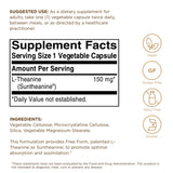 Solgar L-Theanine 150 mg, cápsulas vegetales, dosis diaria fácil de incorporar
