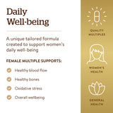 Solgar Multivitaminas para Mujer: cobertura natural sin recubrimientos artificiales.