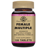 Solgar Multivitaminas para Mujer: tableta en primer plano muestra textura natural.