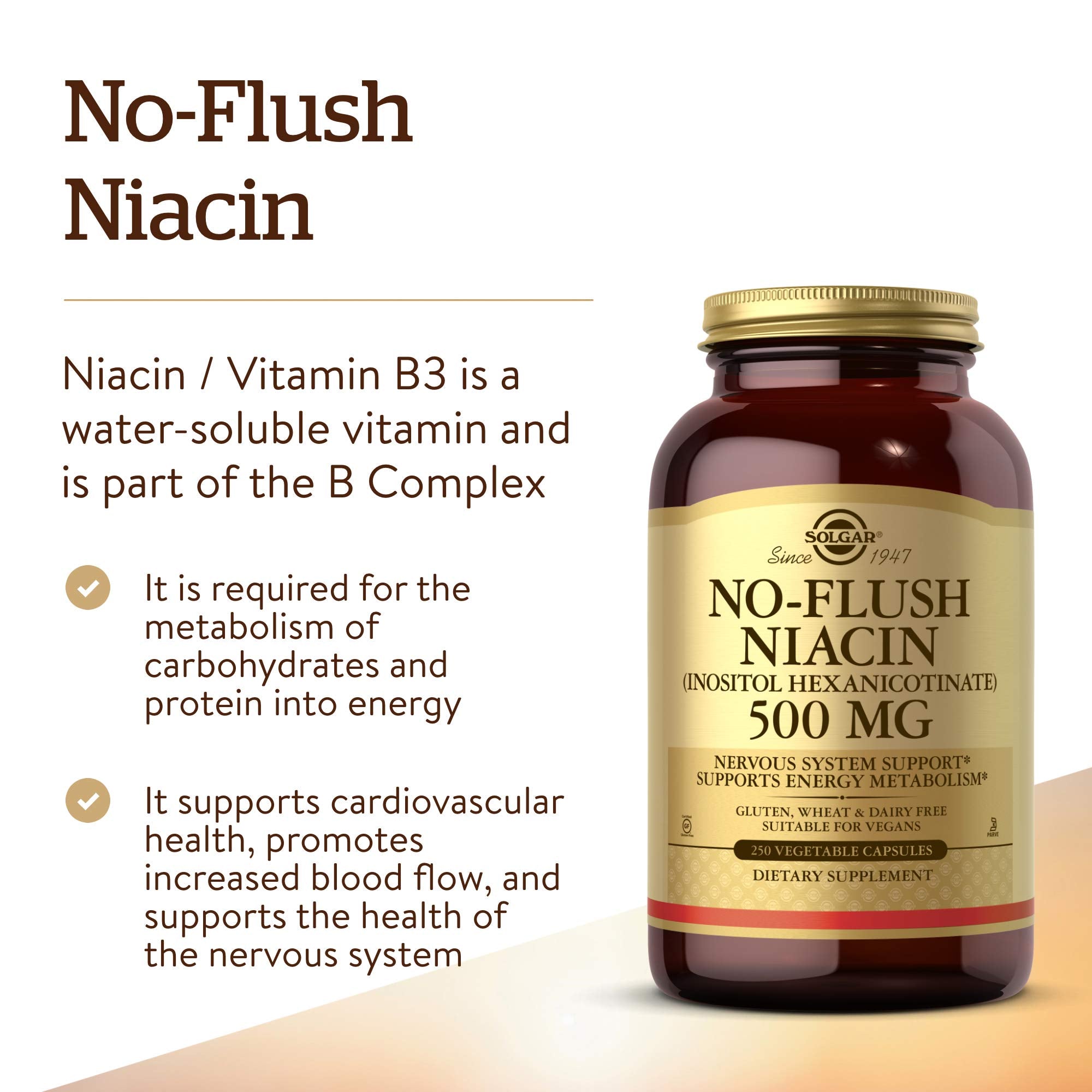 Solgar Niacina para salud cardiovascular, favorece la circulación