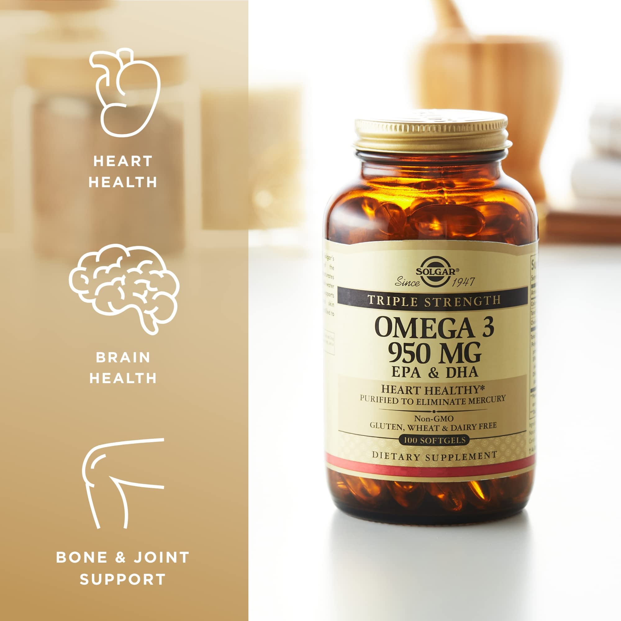 Solgar omega-3 triple strength 950 mg pack dos botellas, conveniencia.