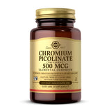 Solgar Picolinato de Cromo 500 mcg, envase de cápsulas vegetales para apoyo metabólico