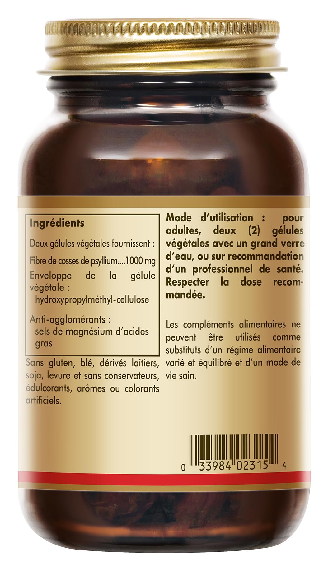 Uso diario de Solgar Psyllium Cascara para hábitos de fibra saludables