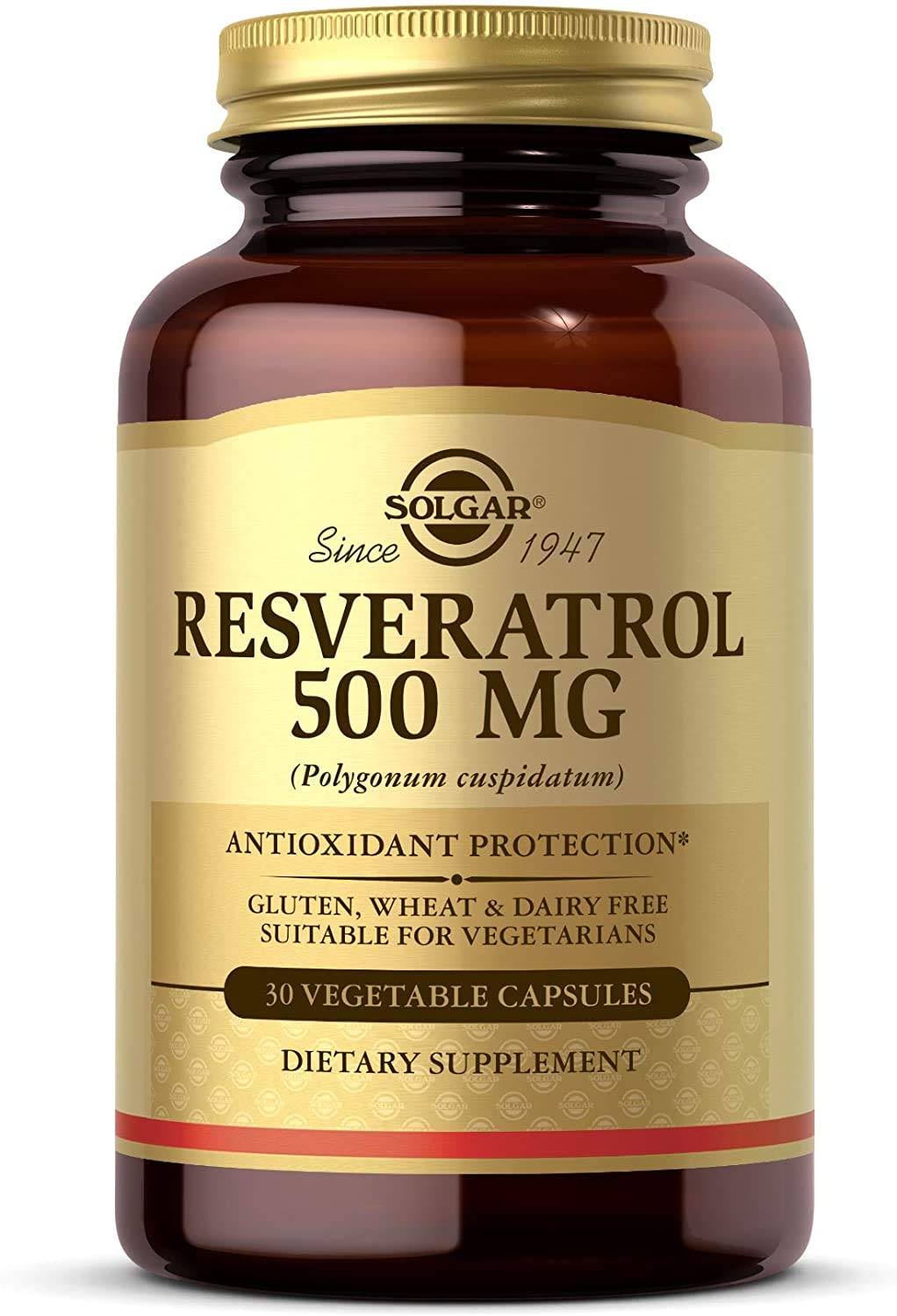 Solgar Resveratrol frasco: protección antioxidante para tu rutina diaria
