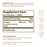 Solgar Selenium 200 mcg: etiqueta clara con información fiable.
