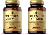 Solgar Selenio 200 mcg, botella de tabletas, aporta selenio, mineral esencial.
