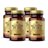 Solgar selenio sin levadura tableta 100 mcg, respaldo antioxidante diario.