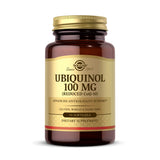 Solgar Ubiquinol 100 mg: botella con 50 cápsulas suaves para antioxidante avanzado.