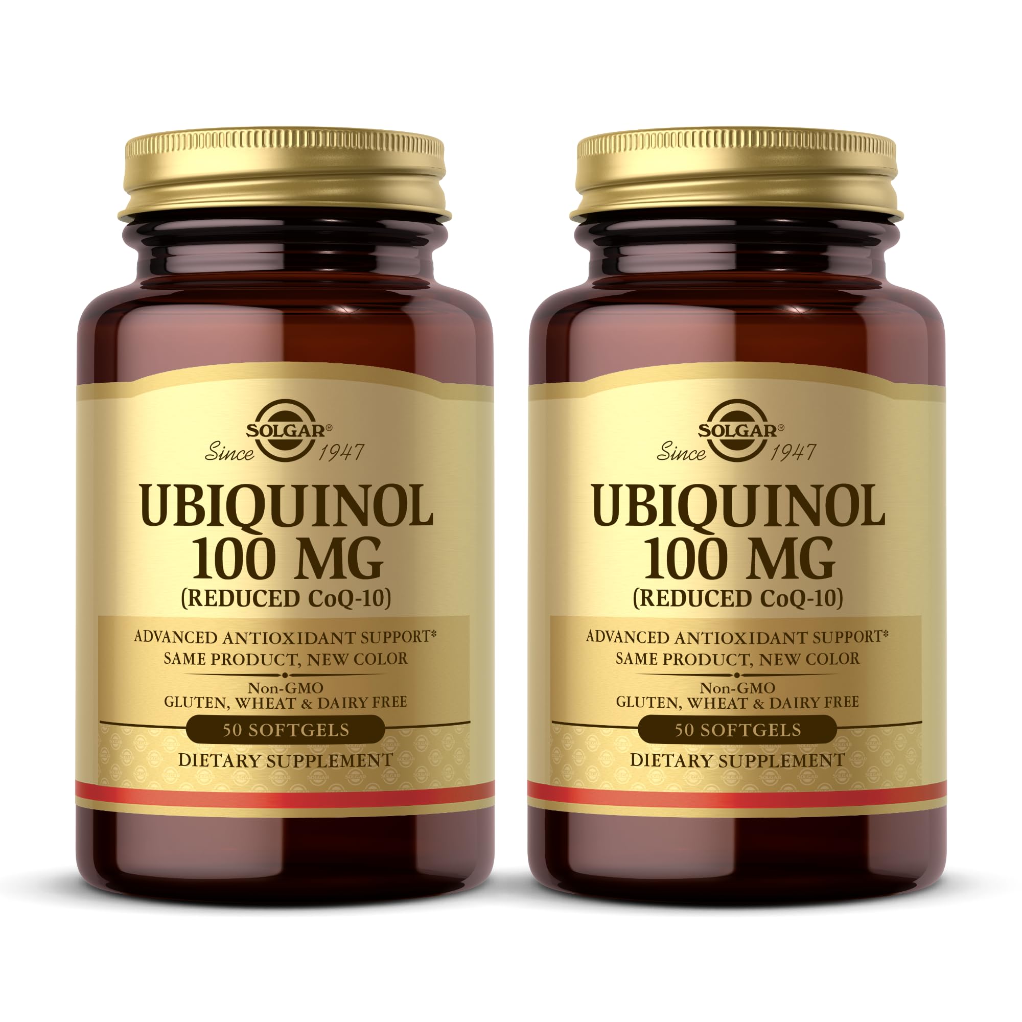 Solgar Ubiquinol 100 mg: botella de cápsulas blandas 50, antioxidante para apoyo diario.
