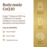 Solgar Ubiquinol 100 mg: cápsulas en base oleosa para mejor absorción.