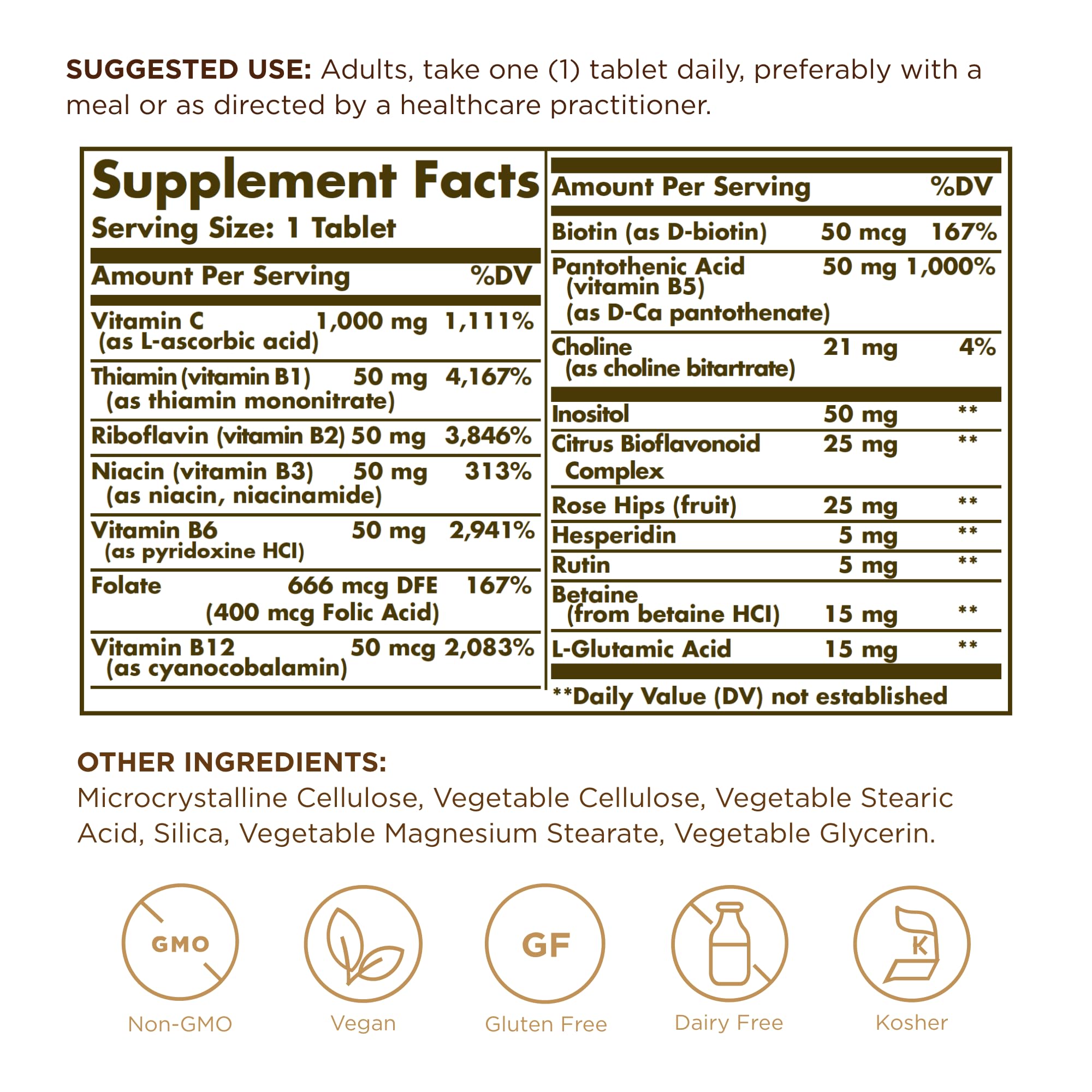 Solgar Ultimate B+C Formula: suplemento para mantener el sistema nervioso en equilibrio.