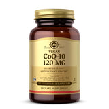 Solgar CoQ-10 Vegano en frasco frontal para uso diario.