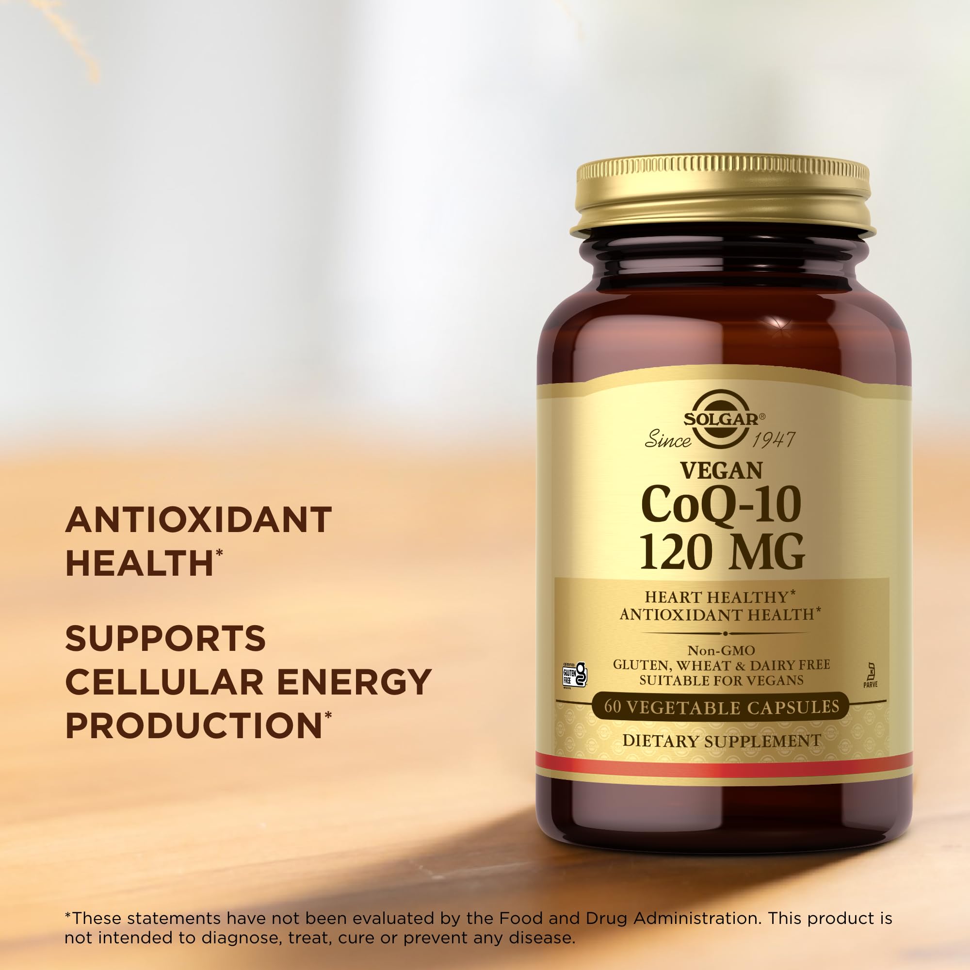 Solgar CoQ-10 Vegano, estilo de vida saludable para apoyo diario.