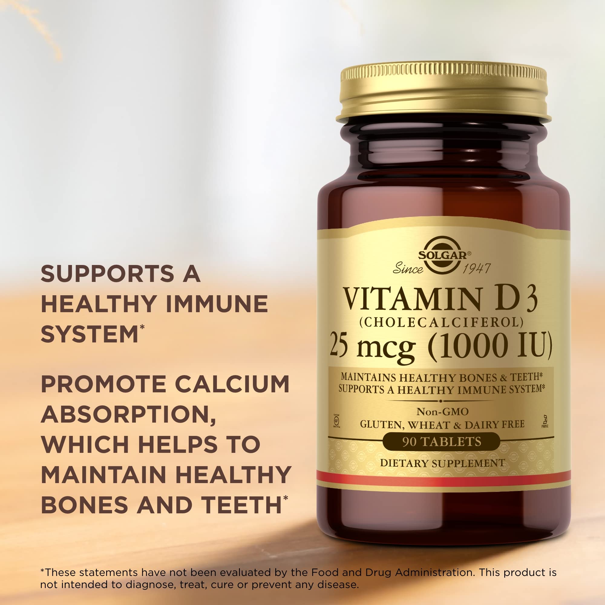 Solgar Vitamina D3 1000UI, empaque, opción práctica para suplementación diaria.