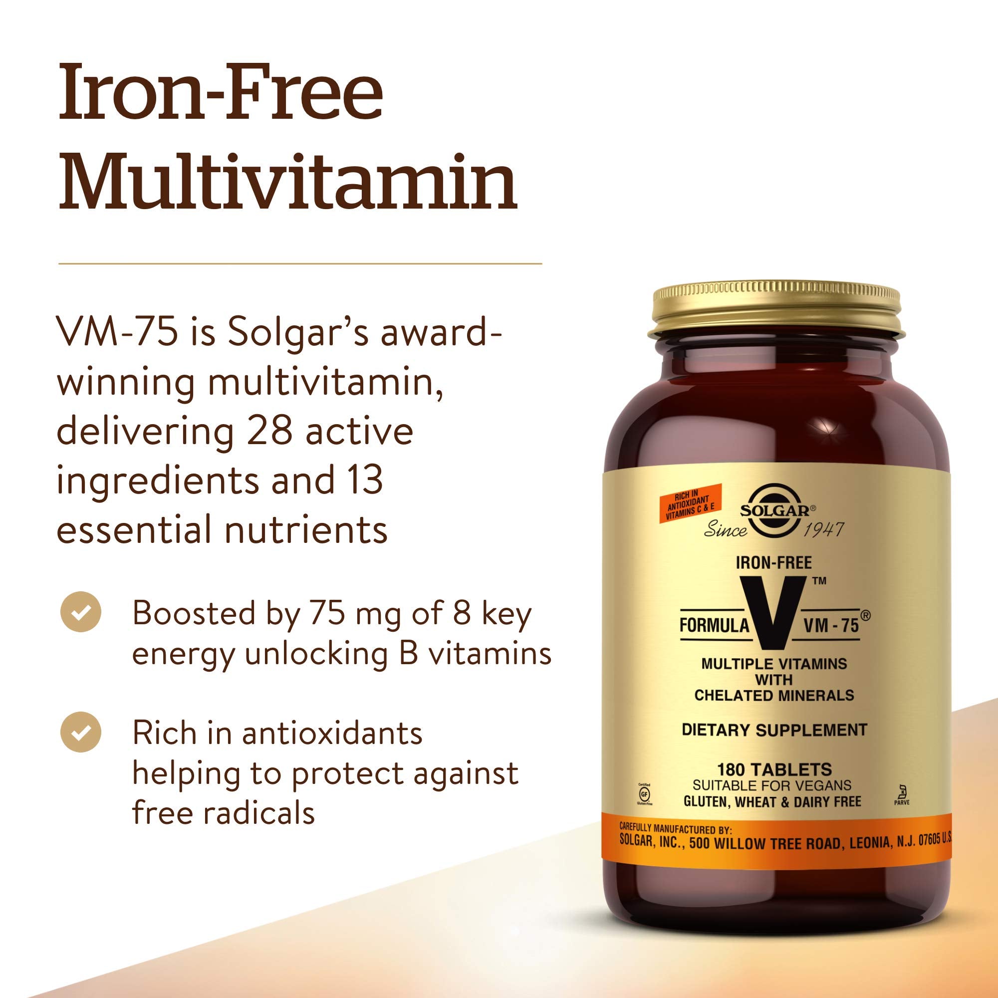 Solgar VM-75 antioxidantes, apoyo potencial al sistema inmune