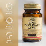 Solgar Zinc Picolinato: caja triple que facilita dosis sostenidas y ahorro.