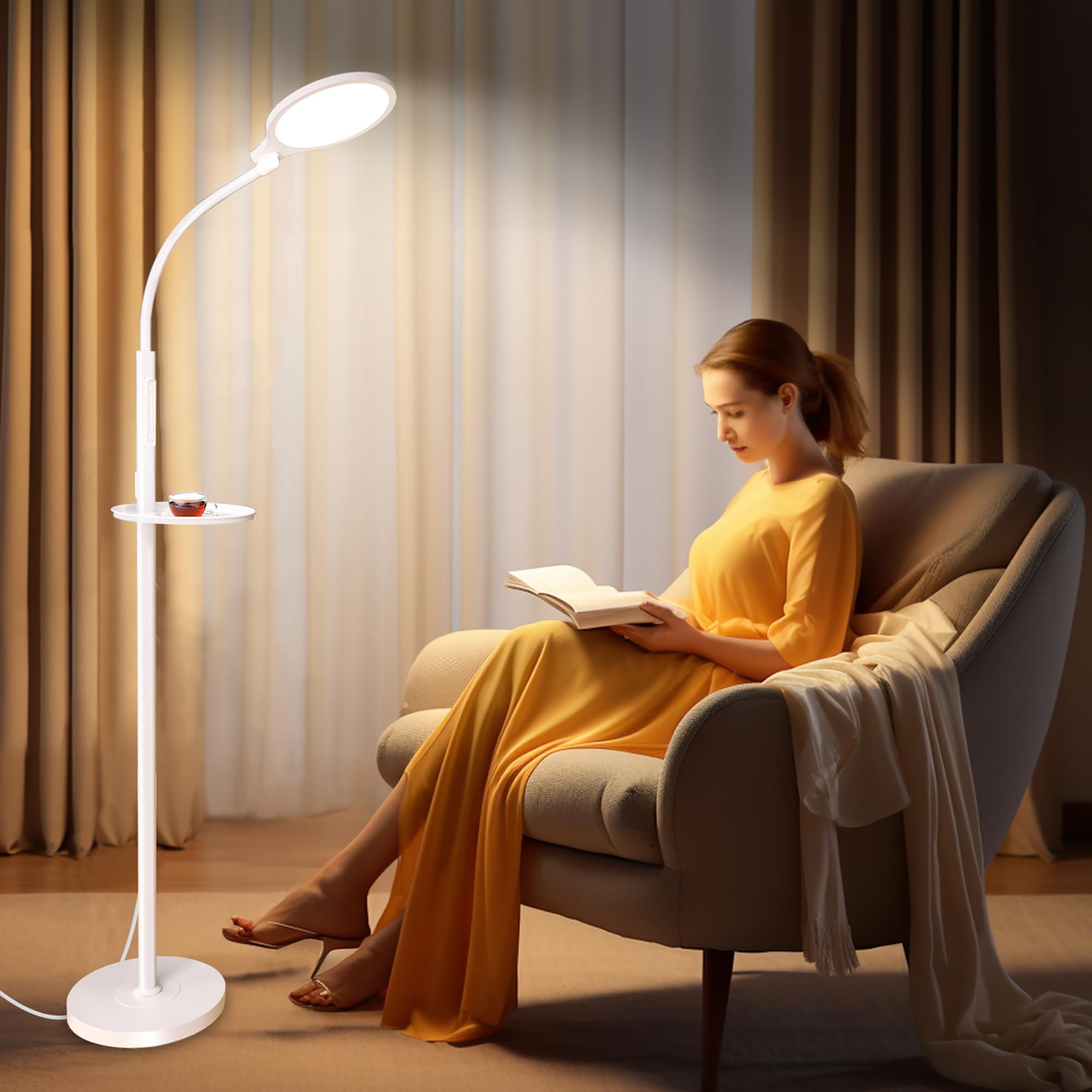SOLLA lampara terapia luz espectro completo piso para lectura y bienestar.