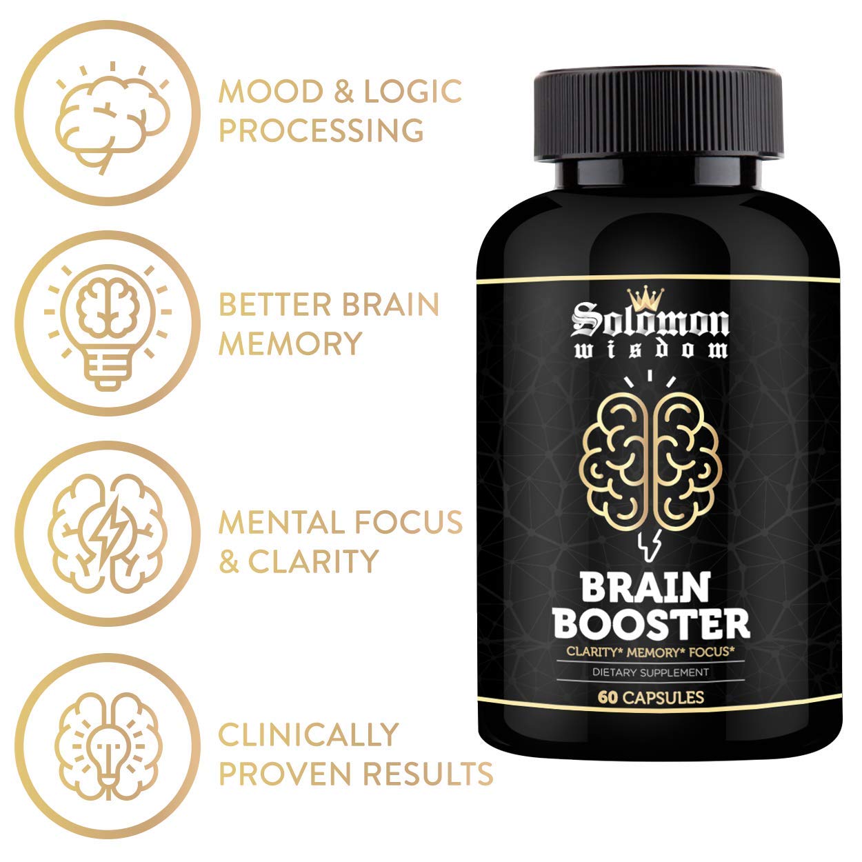 Solomon Wisdom, impulsor cerebral: cápsulas brillantes para memoria y claridad mental.