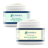 Sombra Gel alivio dolor termico en bote, uso muscular diario.