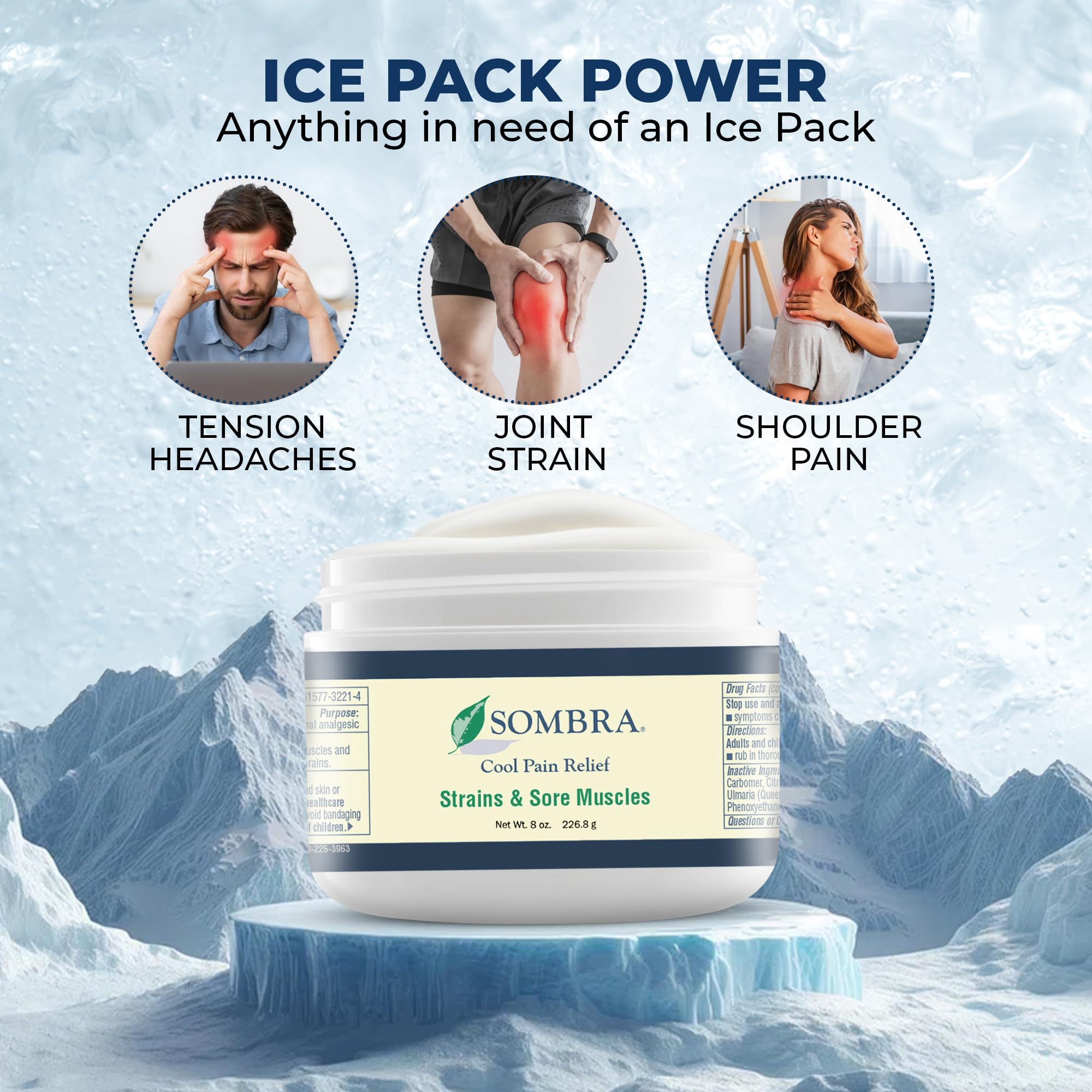Sombra gel aplicación post-entrenamiento ofrece enfriamiento suave y cómodo.