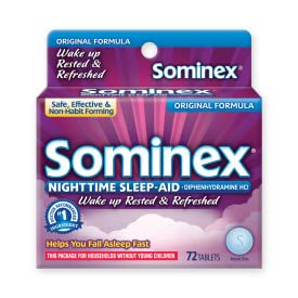 Sominex bote de pastillas con tapón para uso nocturno