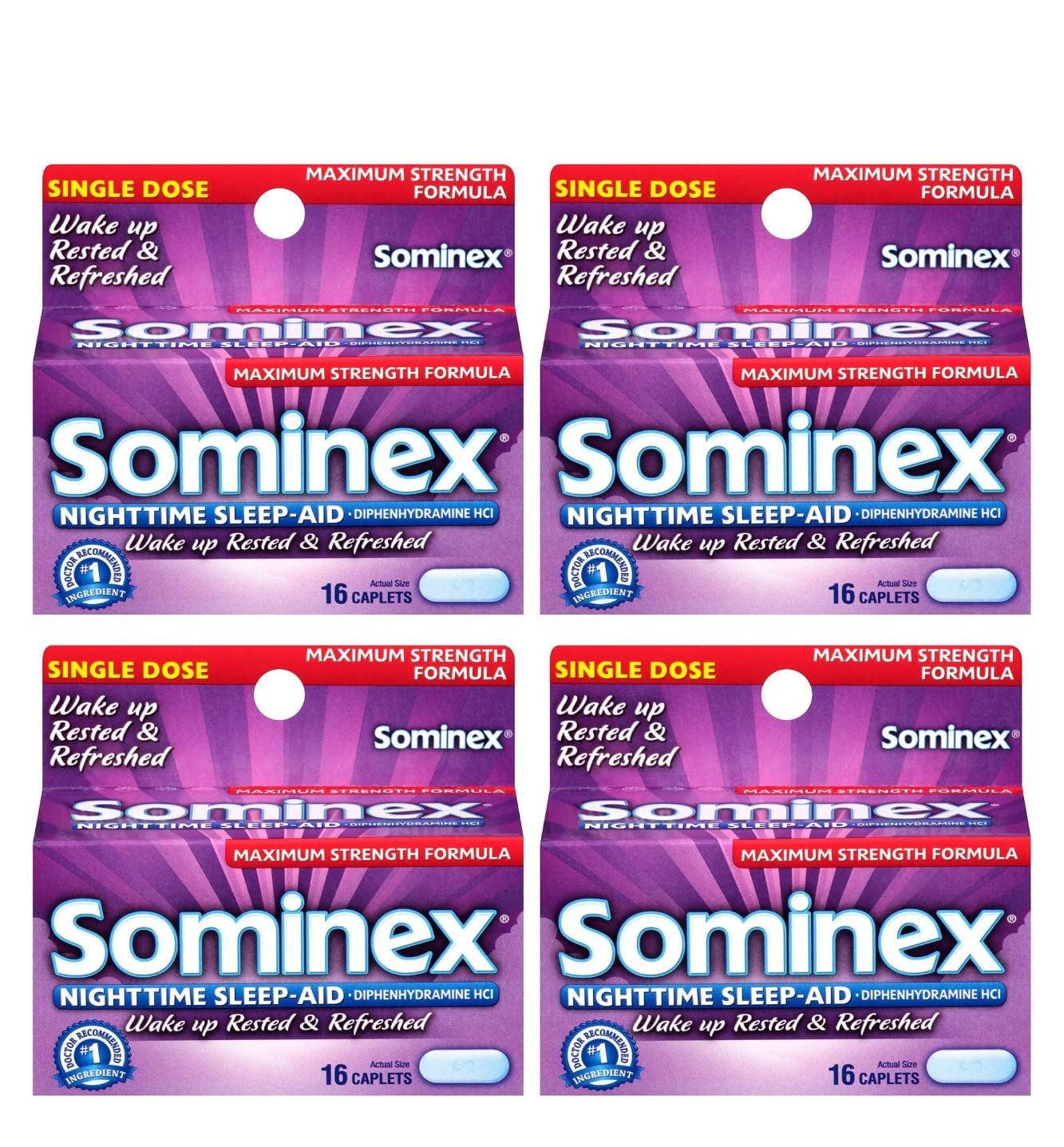 Sominex cápsulas nocturnas originales para apoyo puntual del sueño.