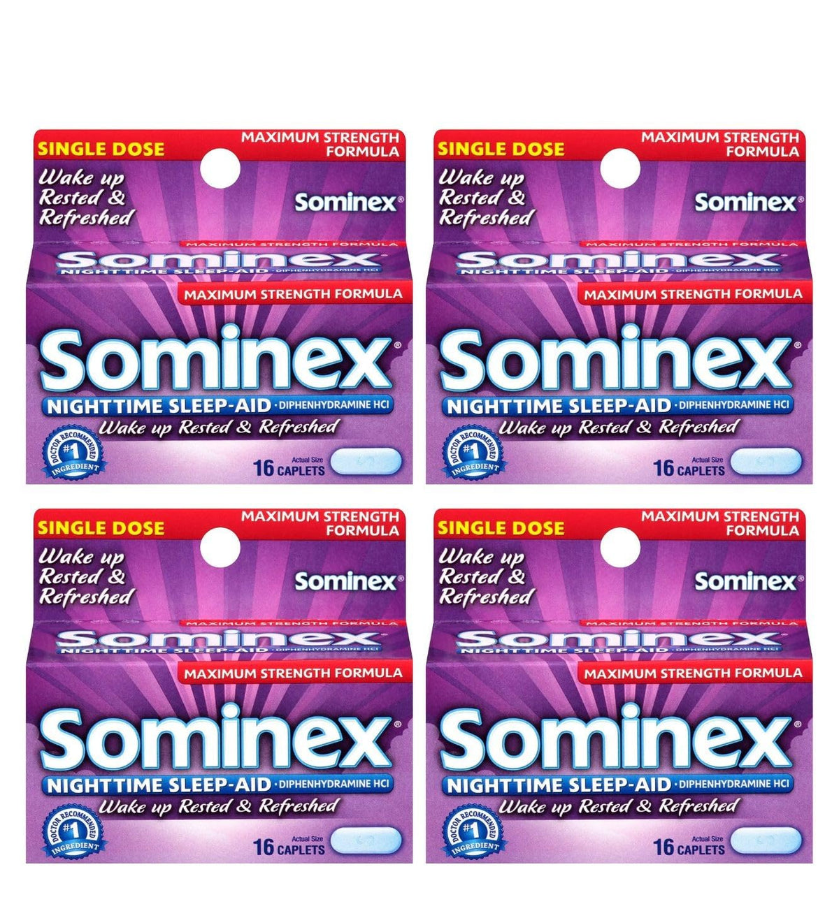 Sominex cápsulas nocturnas originales para apoyo puntual del sueño.