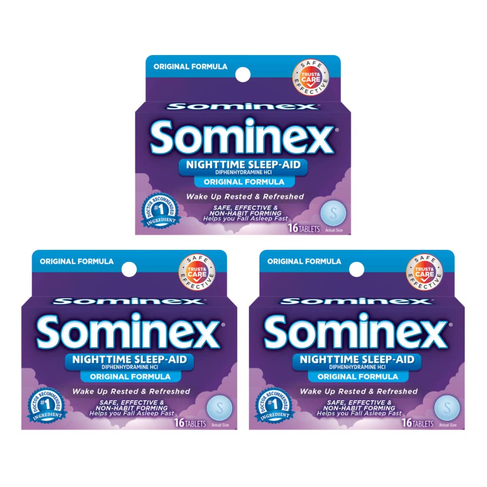 Sominex Fuerza Máxima para dormir, comprimidos para conciliar el sueño.