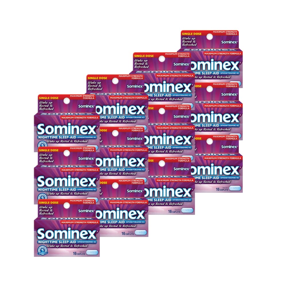 Sominex frente del envase: ayuda para dormir ocasionalmente.