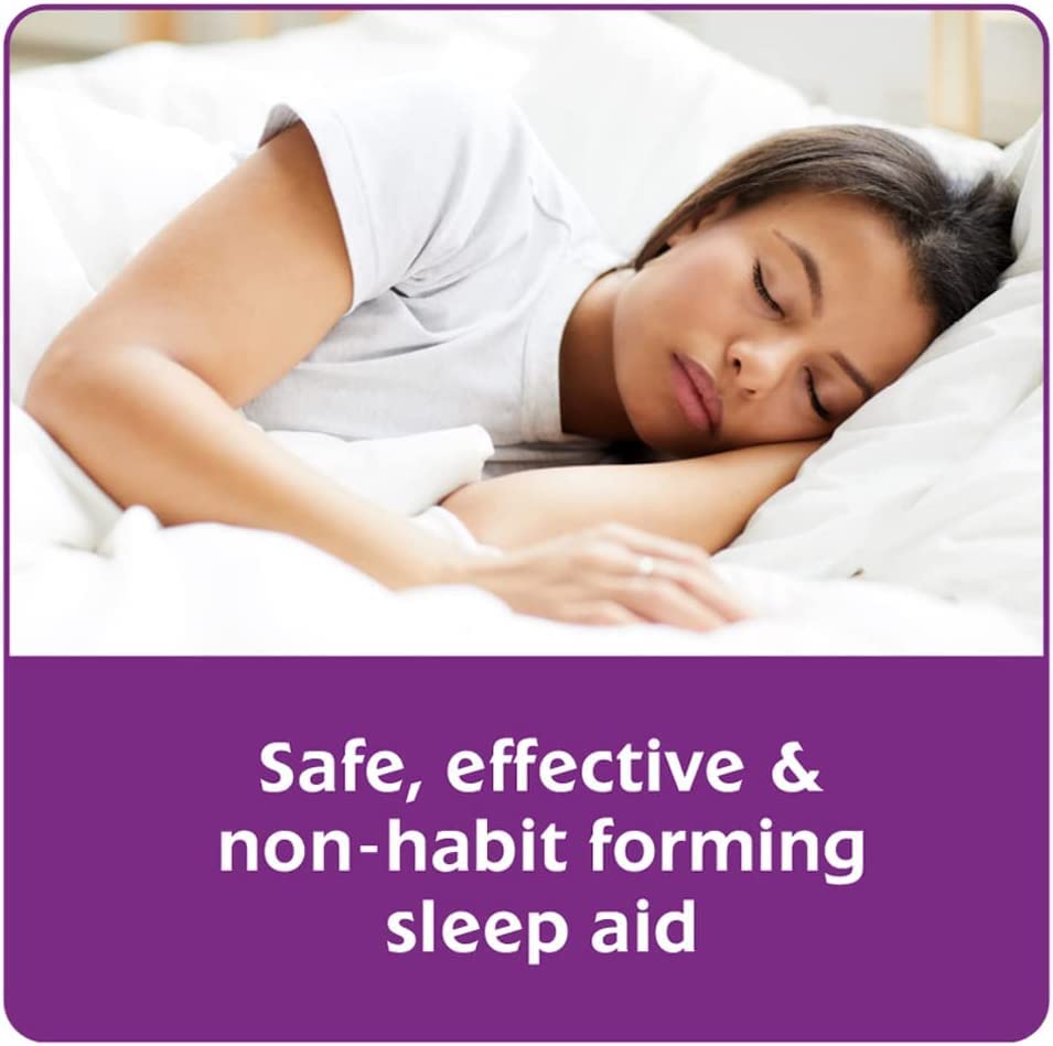 Sominex tabletas fáciles de tragar para dormir sin esfuerzo.