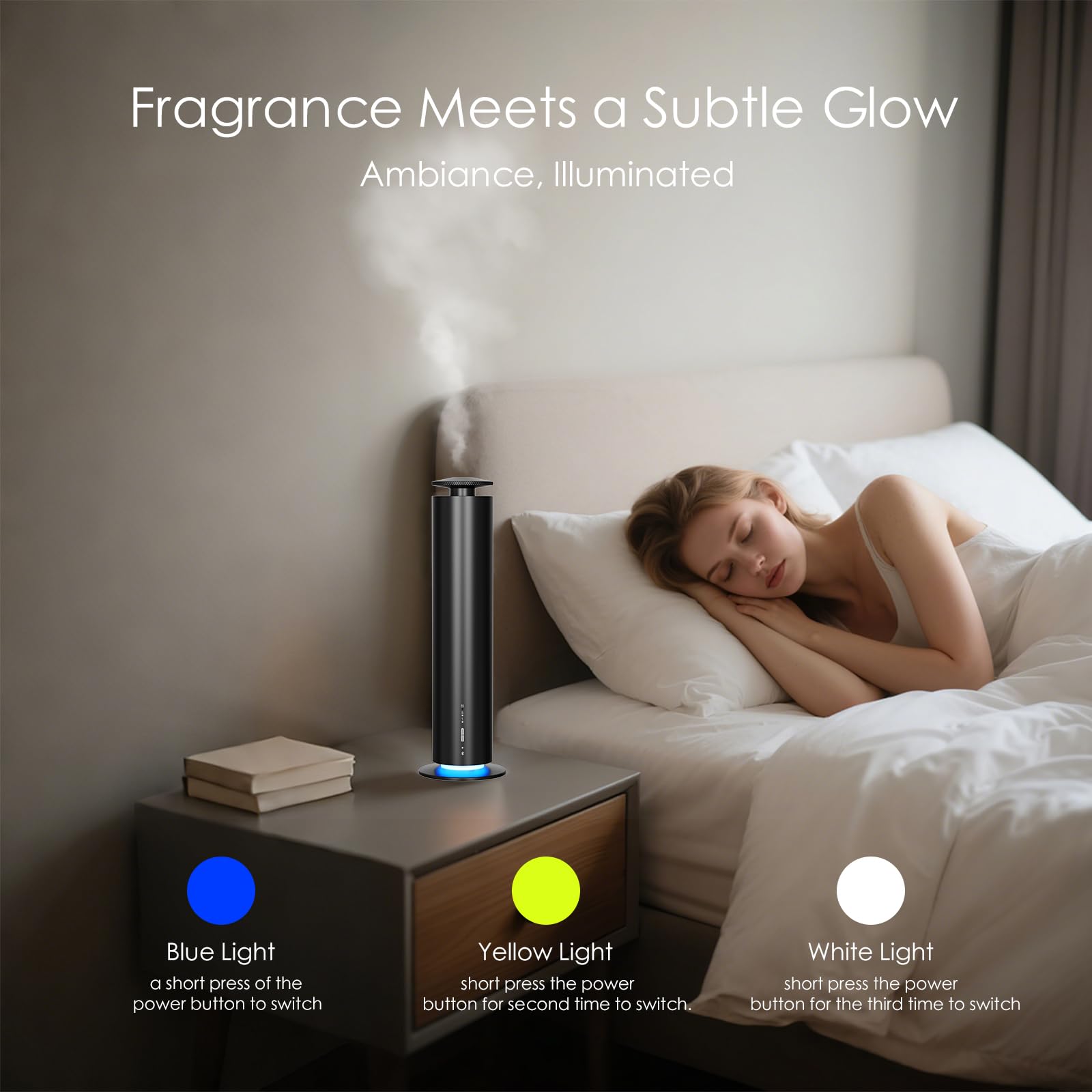 Somniare: control por aplicación para ajustar fragancias fácilmente.