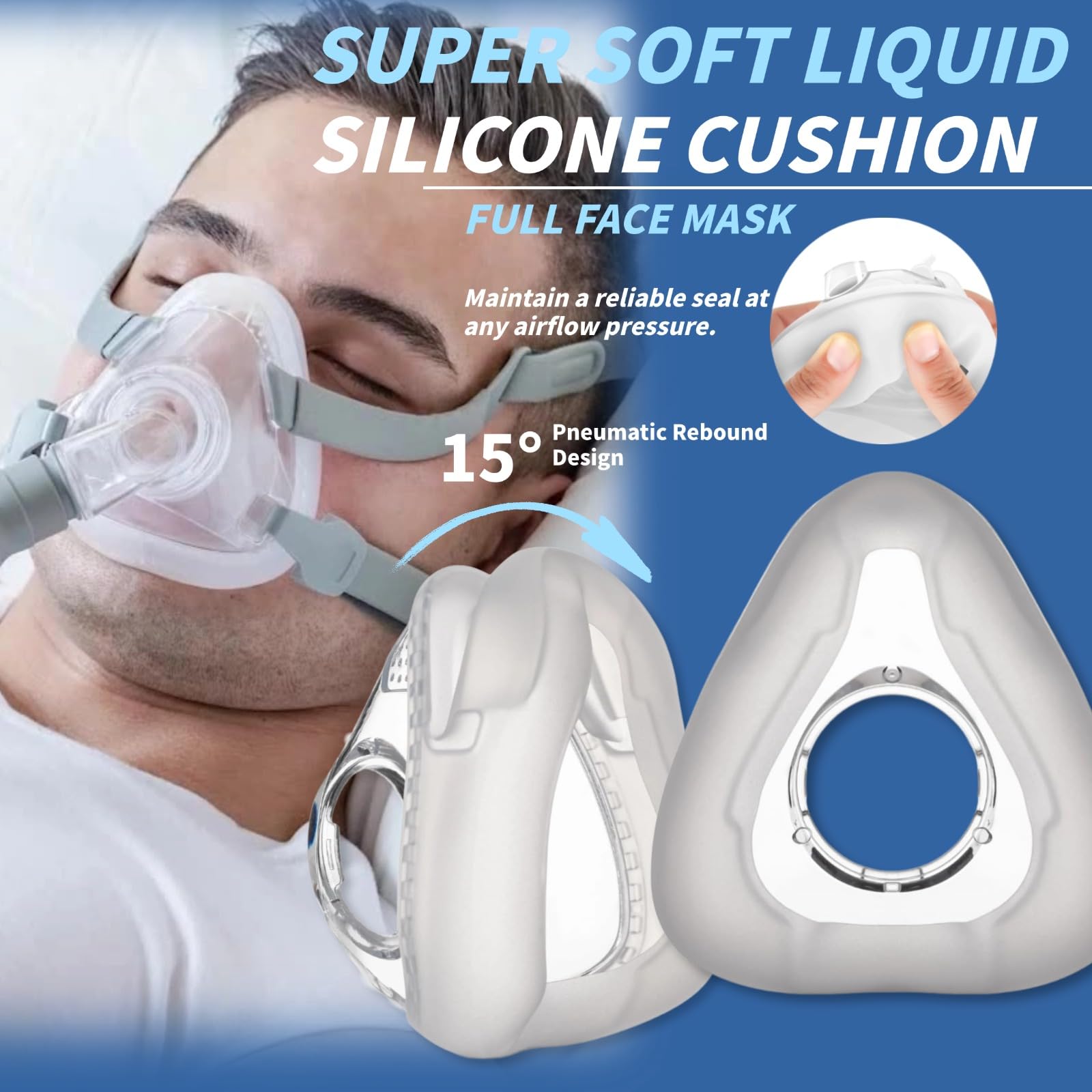 Sonalux marco CPAP para cara completa facilita una visión clara durante el tratamiento.