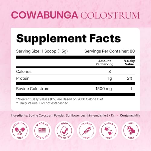 Sabor neutro de Sonohalth Cowabunga Colostrum para cualquier bebida.