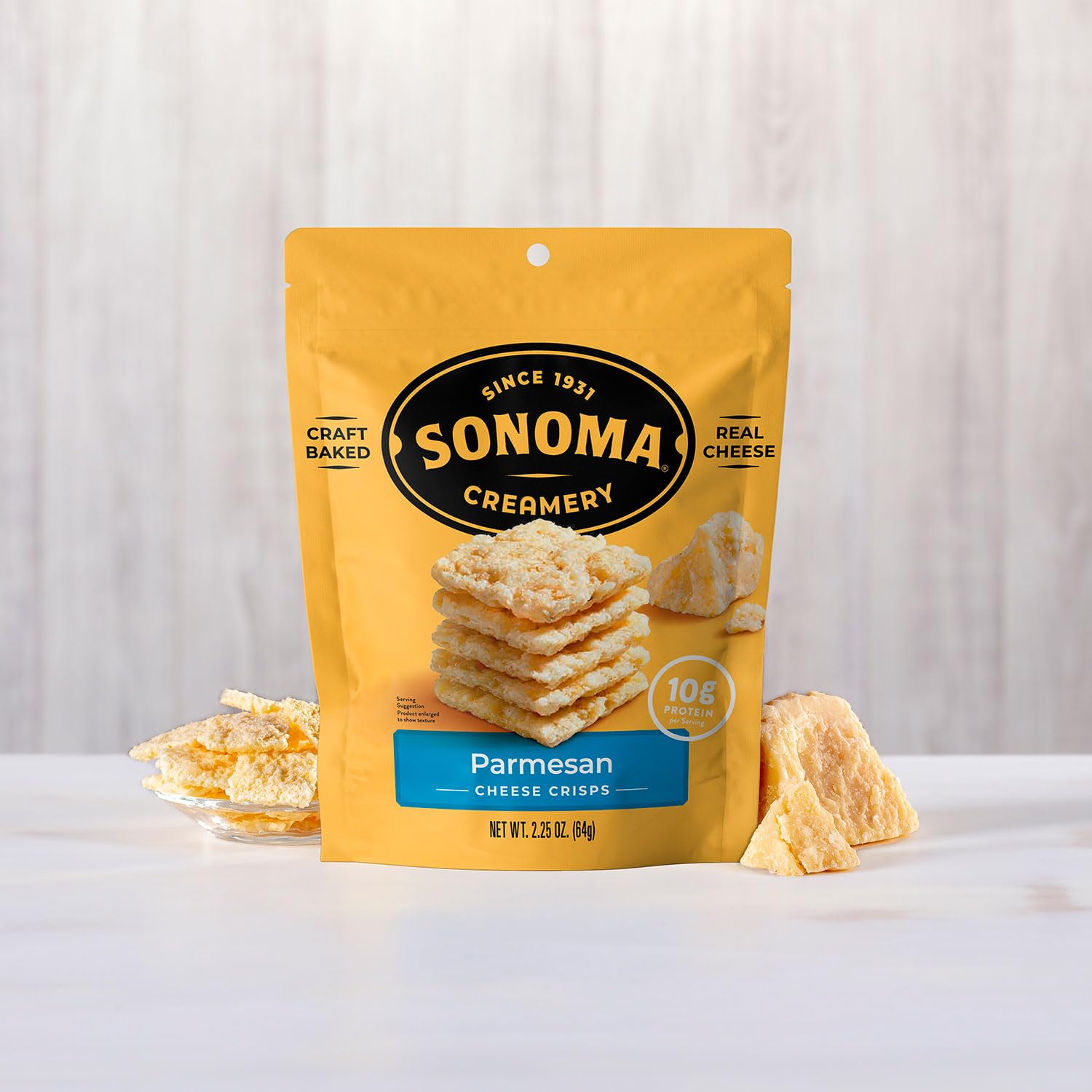 Sonoma Creamery Parmesano crujiente, combina con dips para potenciar sabor
