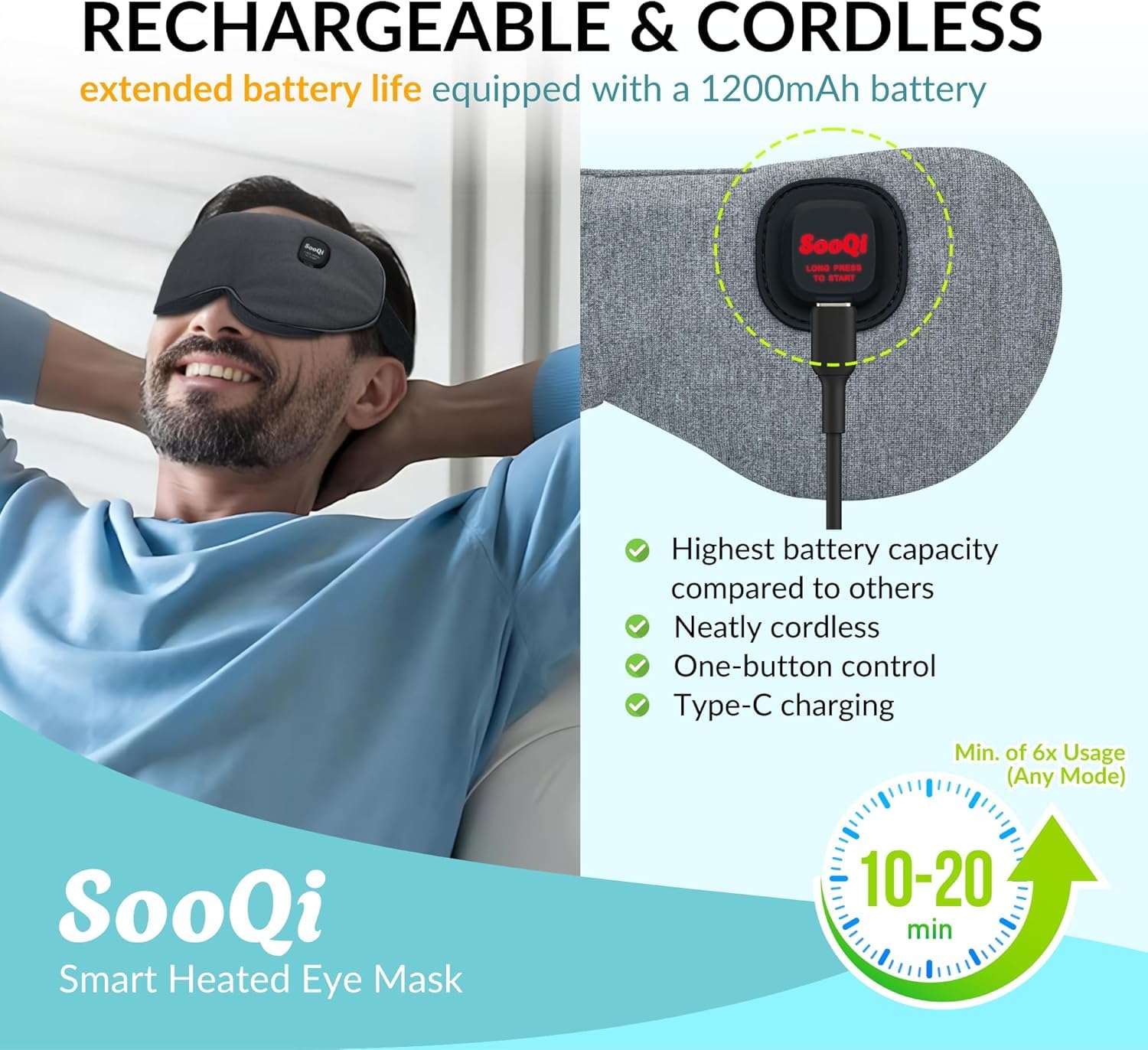SooQi ajustes de calor Confort Suave y Ráfaga para personalizar