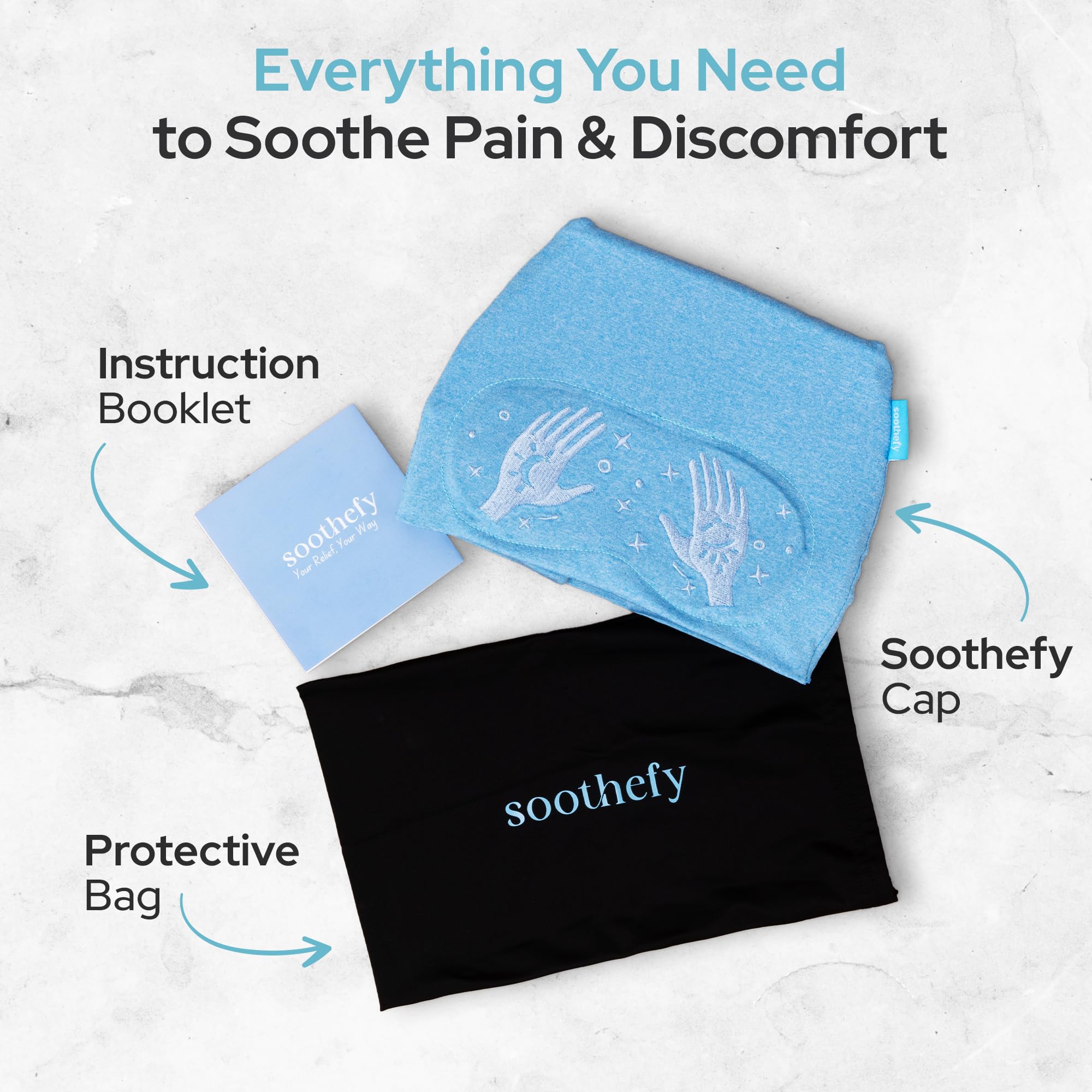 Soothefy Tejido suave e hipoalergénico para uso cómodo durante horas.