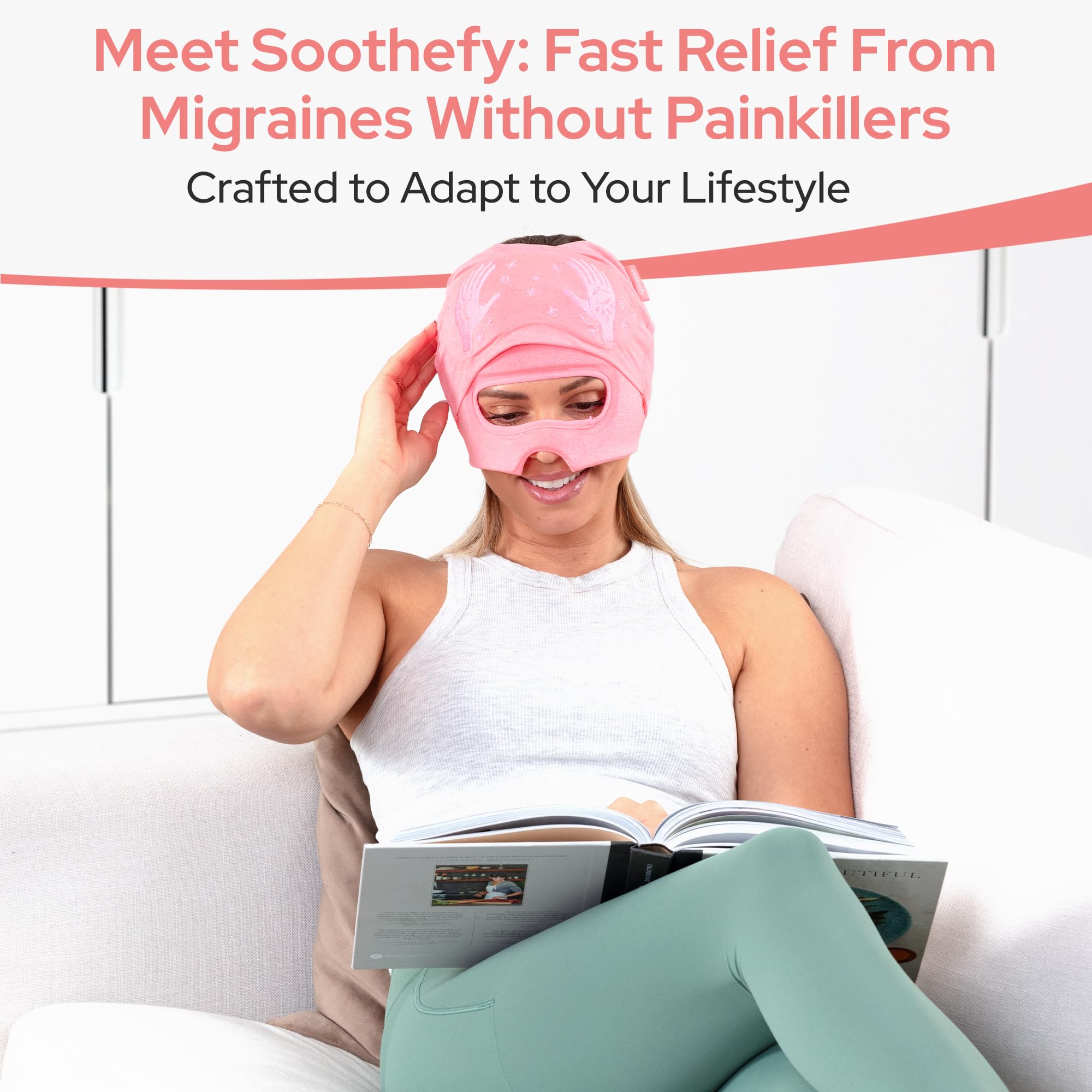 Soothefy mascarilla ojos deslizables: bloqueo suave de luz para concentración.