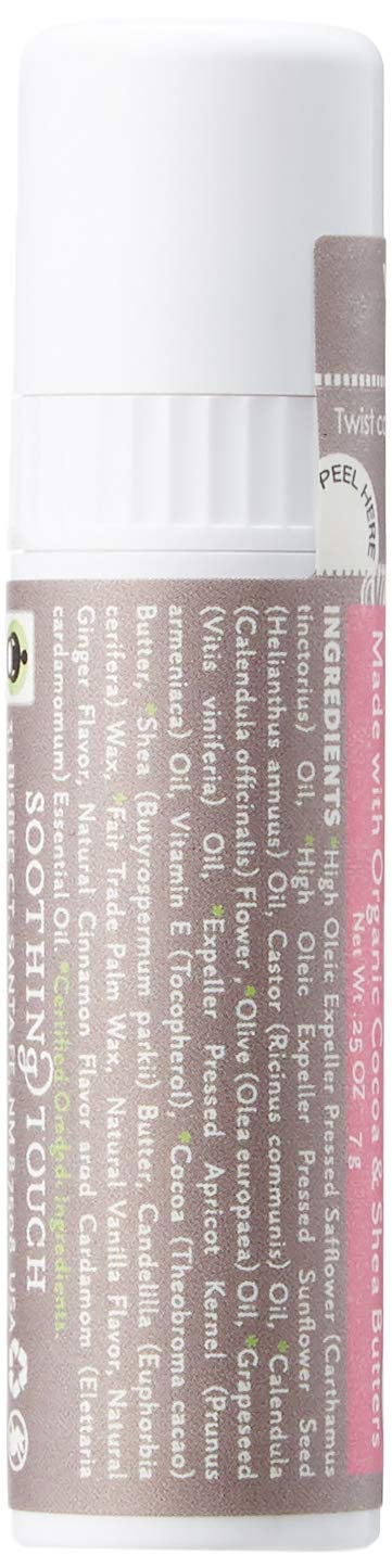 Aplicación suave de Soothing Touch vainilla chai, sensación cremosa para labios