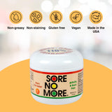 Sore No More crema absorción rápida naranja, alivio localizado sin grasa